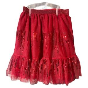 Red Sequin Skirt
